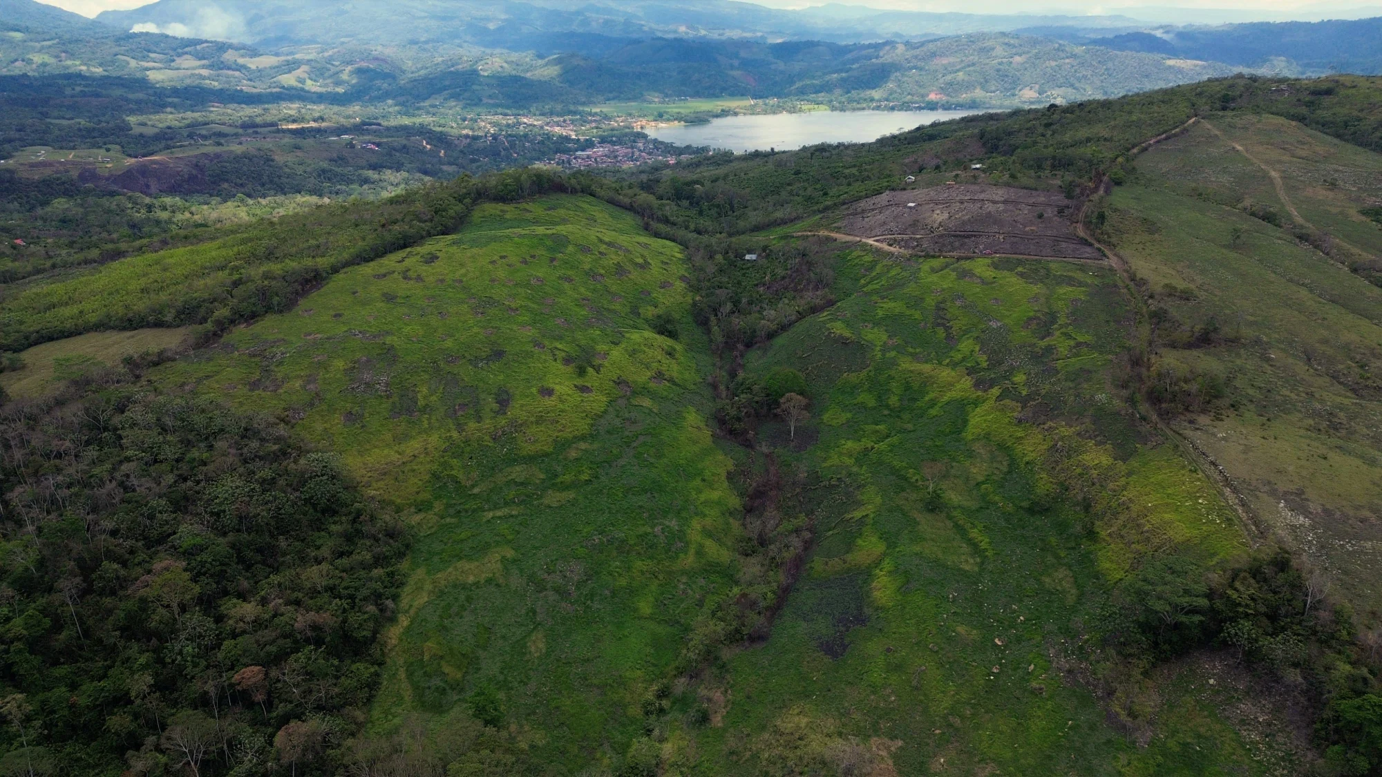 vista aérea de avance de obra