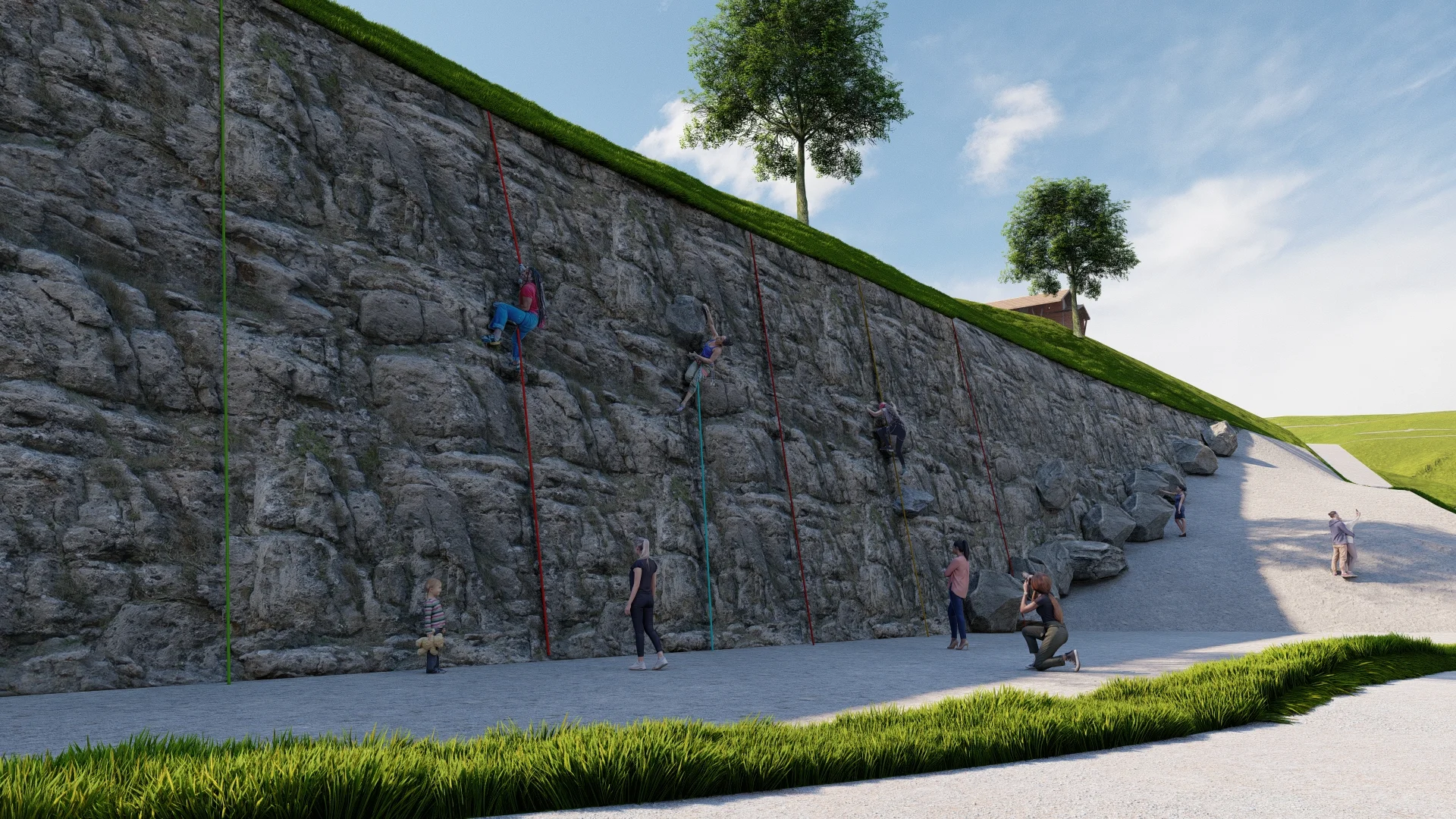 zona de escalada natural en bosque