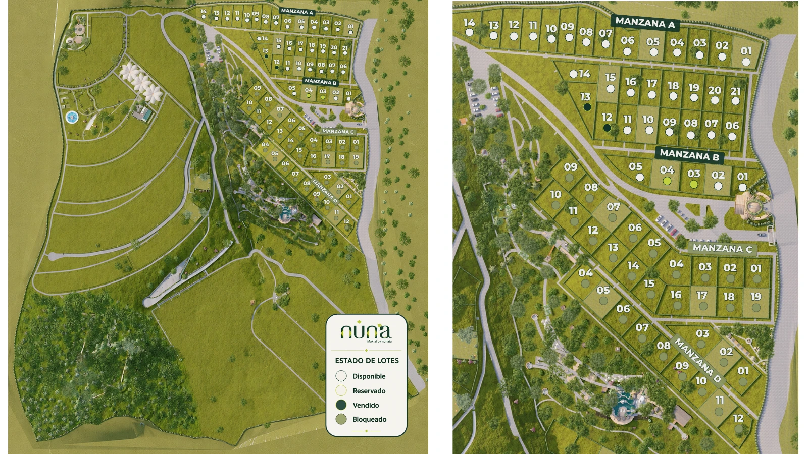 Masterplan NUNA — estado de lotes